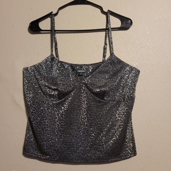 wild fable Tops - Wild Fable Metallic Silver Cheetah Print Top